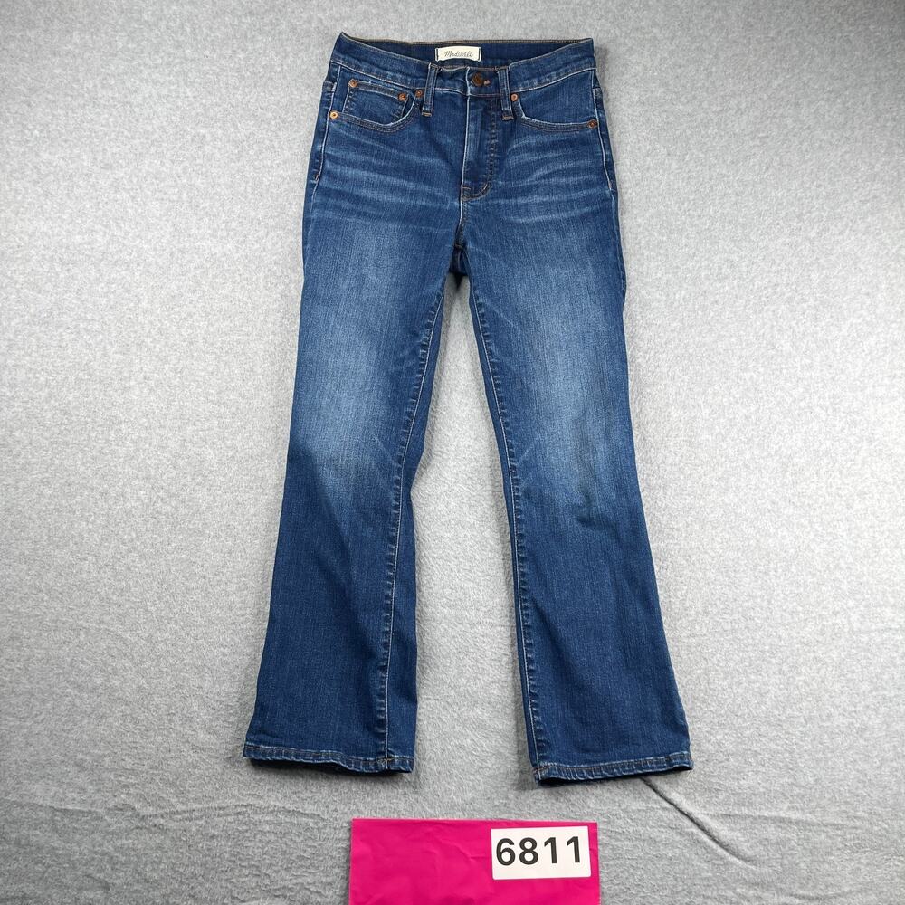 Madewell Cali Demi Boot Denim Jeans Womens Size 25 Blue Distressed